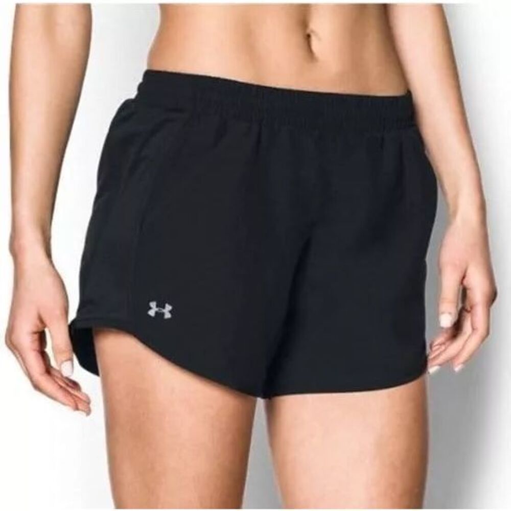 UNDER ARMOUR Women’s Black HeatGear Fly By Running Shorts Small